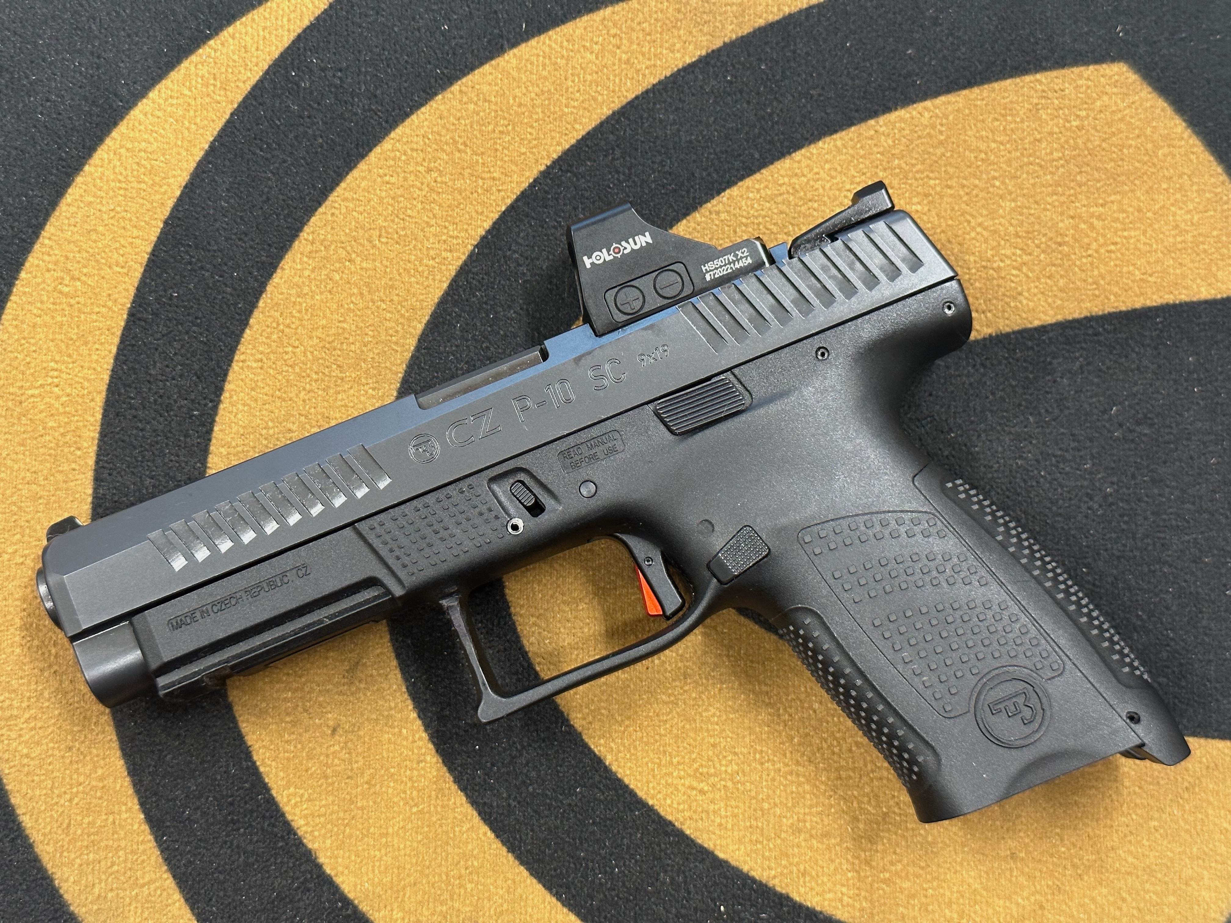 Usazení kolimátoru na pistoli CZ P10