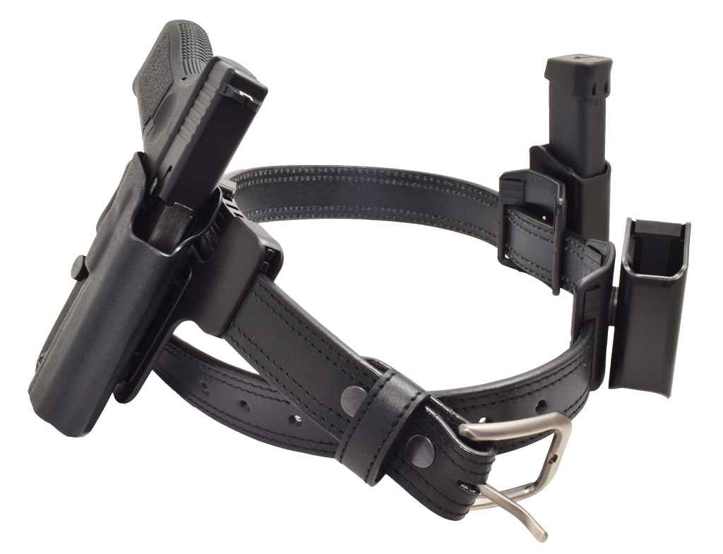 Střelecký opasek IDPA, kožený - černý