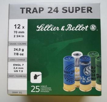 Náboj 12/70 TRAP SUPER 24g S&B