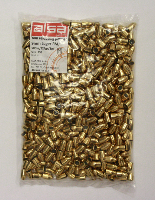 Střely ALSA PRO 9mm LUGER 124gr - bal. 500 ks