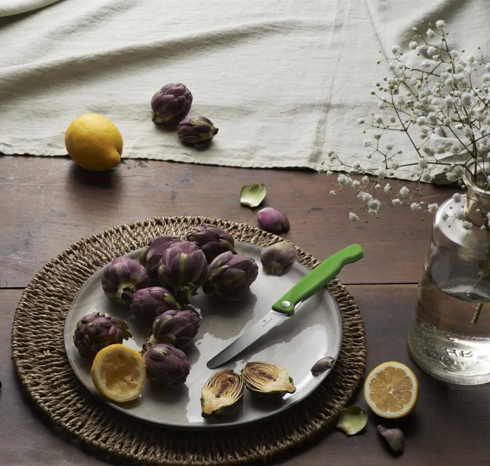 Skládací svačinový nůž Swiss Classic zelený vlnka