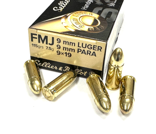 Náboj 9mm Luger 115gr FMJ S&B