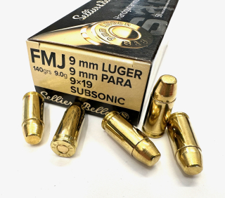 Náboj 9mm Luger S&B FMJ Subsonic 9,7g /150gr