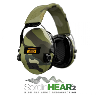Střelecká sluchátka Sordin Supreme Pro - X FULL CAMO s LED+GEL